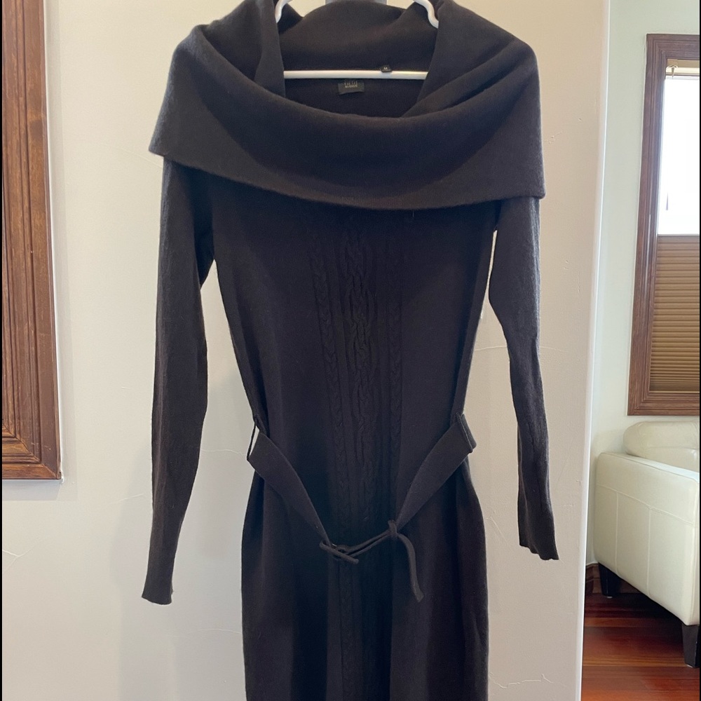 Saks 5th Avenue chocolate brown cashmere sweater dress